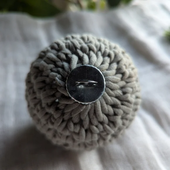 Crochet Handcrafted Gray Ornament Ball Christmas Tree Holiday Gift Presents - Picture 6 of 6